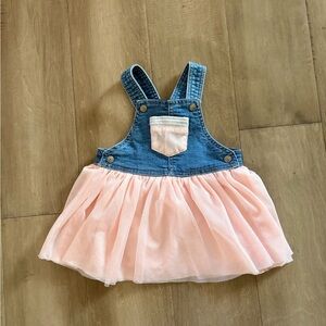 Pink overalls dress 18M